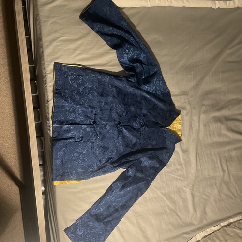 Chinese style jacket blue and - chinese,