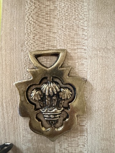 Brass horse medallion - brass,