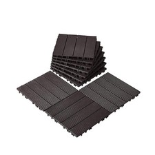 VEVOR Interlocking Deck Tiles 10 Pack 12"x12" Waterproof for Porch Dark Brown