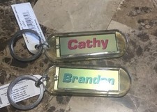 Acrylic Blinking Solar Powered  Key Chain 2.6" Long With Ring, WITH YOUR NAME.