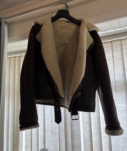 Men brown leather shearling - men's,