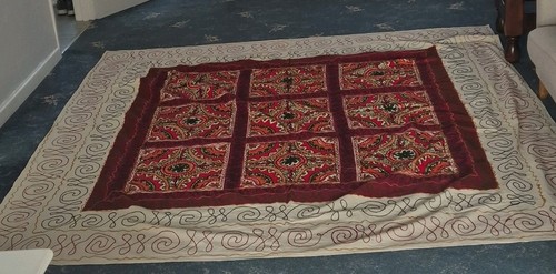 Rectangular indian throw red - indian,