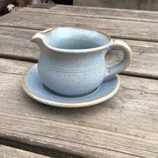 Vintage St Nectans Tintagel Cornwall Studio Pottery Small Cream Milk Jug Saucer