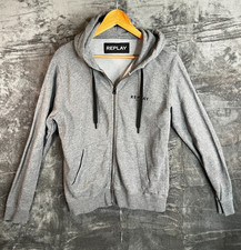 Replay Grey Zip Up Hoodie Mens