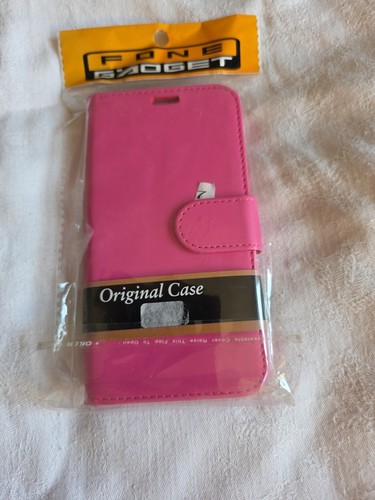 Pink leather flip wallet - leather,