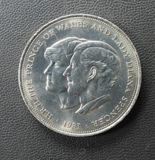 1981 Coin One 1 Crown Wedding Of Charles And Diana Commemorative Uncirculated