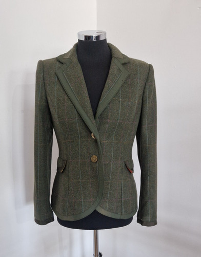 Joules green tweed blazer - green,