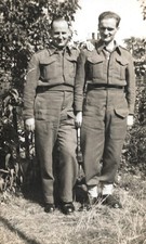 Two Men in Military Uniform Postcard E32
