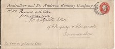 QV Embossed Cover: Anstruther and St. Andrews Railway Company, 1897