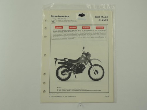 1984 xl250r xl250 - xl250r, set