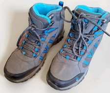 Gelert Horizon Mid WP Waterproof Walking Shoes Charcoal & Blue Size UK 4