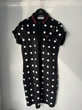 Fred Perry x Amy Winehouse Polo Shirt Dress Black With White Design UK 12