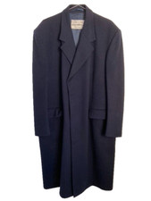 Original Crombie Heavy Navy Blue Wool Coat Size XL 44 occasion funeral tailored