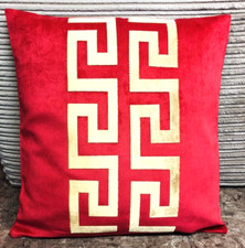 Greek border/key Red & Gold 2 middle Border/key decorative pillow throw Covers