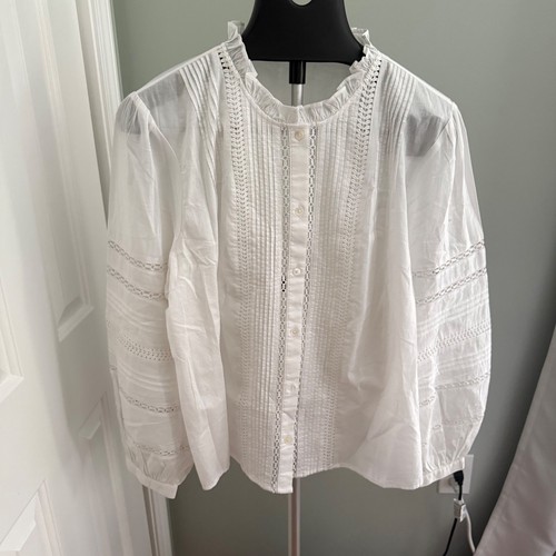Madewell nwt white pintuck - madewell,