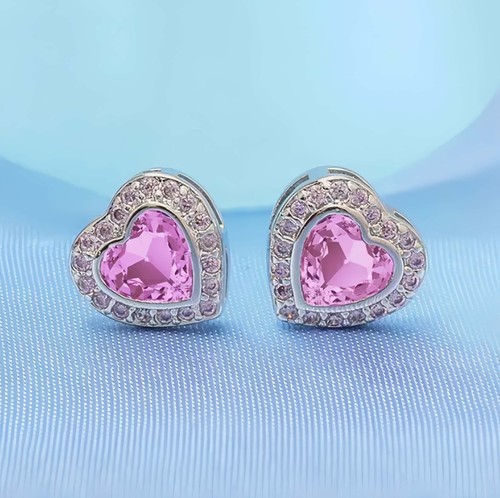 Crystal cluster pink heart - pink,