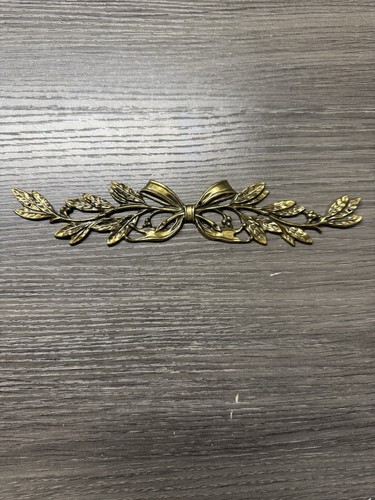 Vintage ornate brass pediment - vintage,