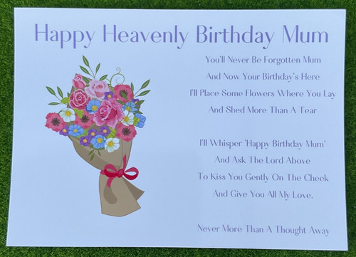 Happy heavenly birthday mum - happy,
