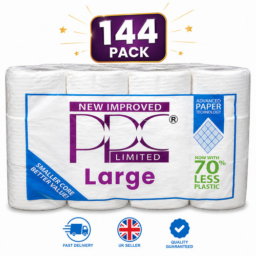 144 toilet rolls 2ply - toilet,