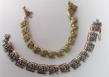 Two vintage Jewelcraft link chain necklace, one silver tone, one gold tone