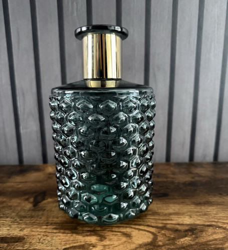 Green honeycomb glass - honeycomb, vase