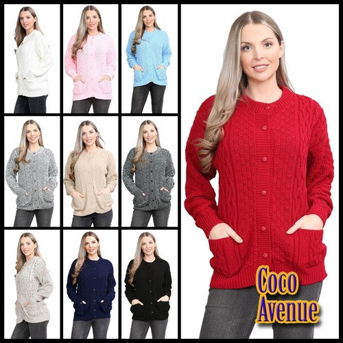 Ladies cable knitted - ladies, cardigan
