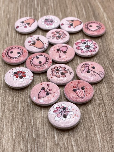 15mm pink flower printing - pink,