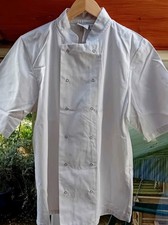 Whites CHEFS CLOTHING Size S TOP AND GREEN APRON SET Good Condition