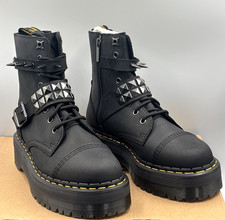 DR MARTENS BLACK  JADON SPIKE LEATHER PLATFORM BOOTS SIZE UK 5 EU 38