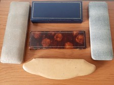 5 Vintage Pearl Necklace Boxes inc. Mikimoto, Omar de Luxe, Lotus, Wilkins