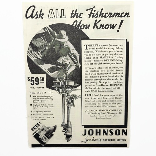 Vintage 1936 johnson - johnson, sea