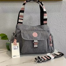 Kipling Fairfax Multiway Bag New With Tags Monkey GREY LINEN Handbag Strap