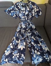 Mela London Women's Blue Floral Jumpsuit UK Size 14