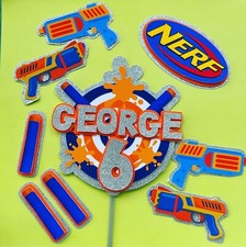 Nerf gun personalised cake - nerf,