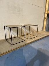 Pair of Brass Cube Side Tables