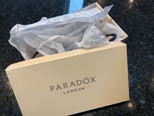 Paradox London Black diamanté evening shoes with low heels