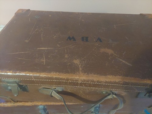 Vintage leather suitcase - vintage,