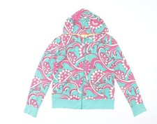 Billabong Womens Multicoloured Size 2 Full Zip Hoodie Cotton Blend