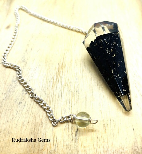 Black tourmaline pendulum - black,