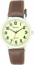 Gents Easy to Read Glow in the Dark Luminous Dial Watch by Ravel Model R.GL.02