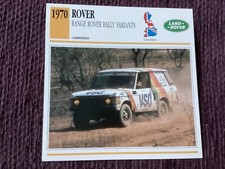 ROVER,Range Rover Rally Variants, 1970,  Comp.  Class Car, G.B.,Collectors Card