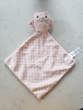 Marks and Spencer Pink Owl Bird Spots Baby Soft Toy Comforter Blankie Soother