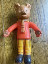 Vintage 11" Rupert the Bear Rubber Toy Figure