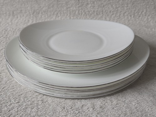 Karaca white silver rim glass - karaca,