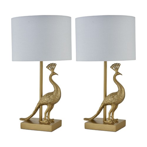 Set gold peacock table - peacock,