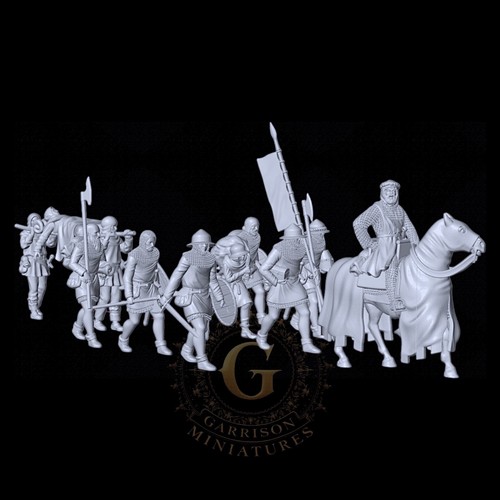 Lord and retinue the march - retinue, on