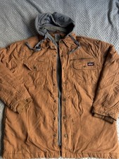 Dickies Genuine Mens Brown Duck Canvas Hooded Zipped Jacket Coat Medium Workwear