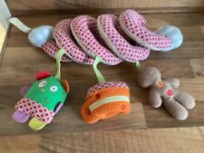 Mamas And Papas Spiral Cot Pram Activity Soft Toy Red Yellow Gingerbread Man