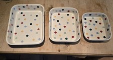 Emma Bridgewater Polka Dot Baking Dishes - Set of Three Pottery Dishes - Rare 