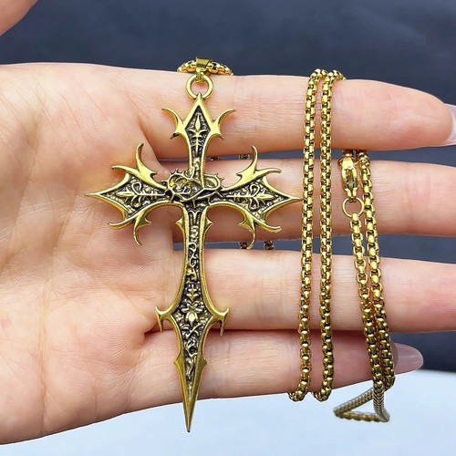 Gothic cross pendant necklace - gothic,